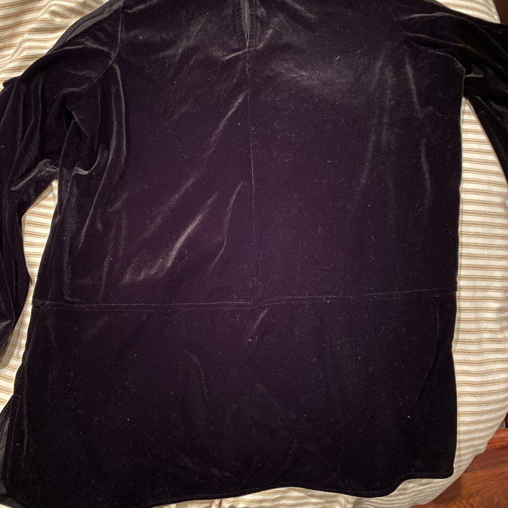 Lauren By Ralph Lauren Black Velvet Cold-Shoulder Tunic Top In A Large.